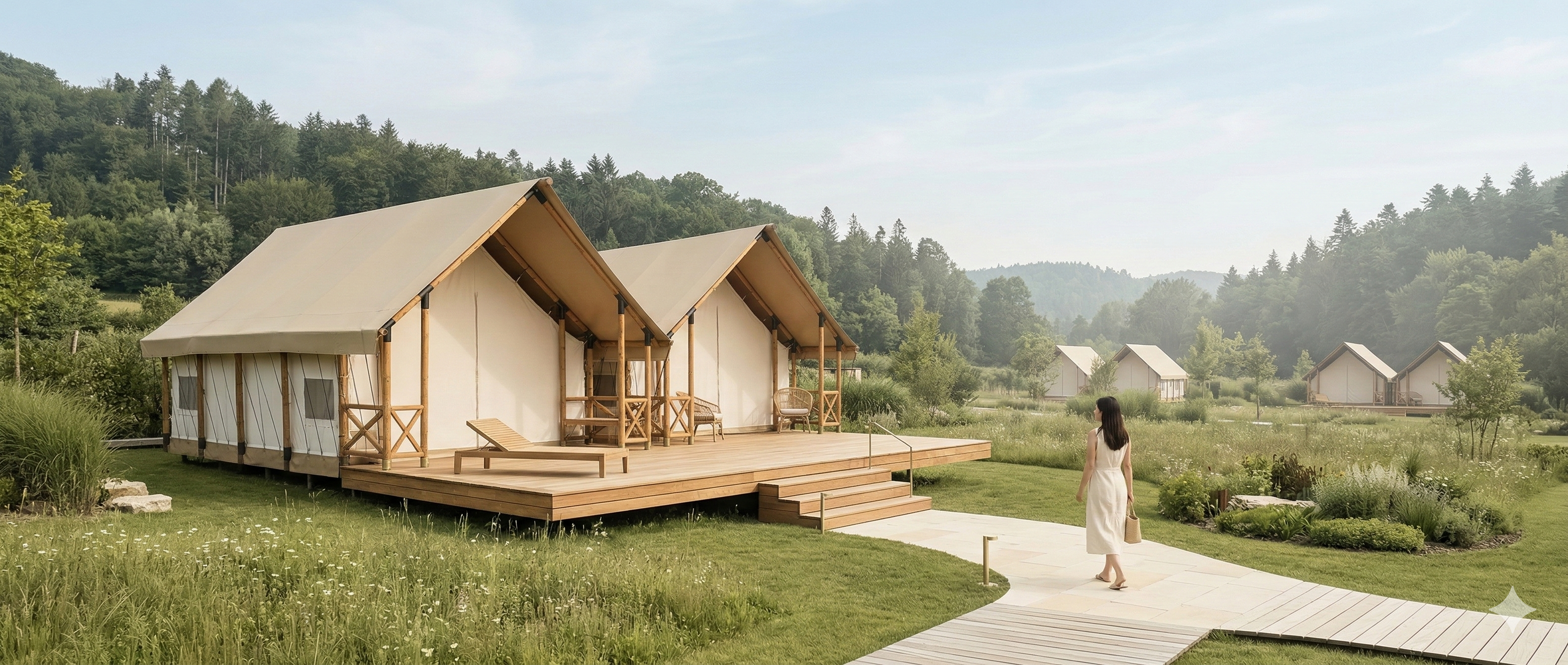 Geodesic dome at dusk