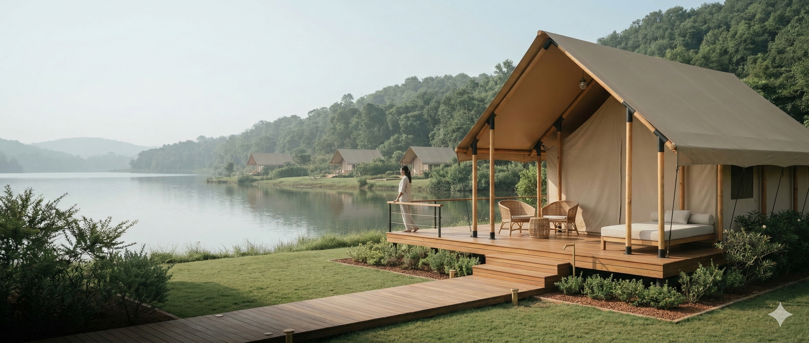 Mirror pod in forest