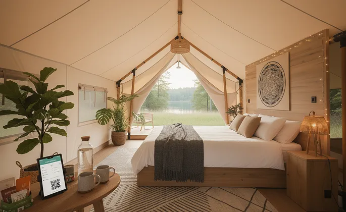 luxury studio safari tent | swiss hut shape glamping tent