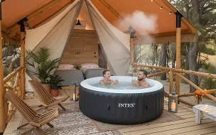 luxury studio safari tent | swiss hut shape glamping tent