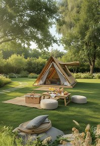 luxury studio safari tent | swiss hut shape glamping tent