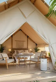 luxury studio safari tent | swiss hut shape glamping tent