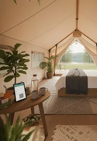 luxury studio safari tent | swiss hut shape glamping tent