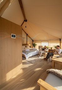 luxury studio safari tent | swiss hut shape glamping tent