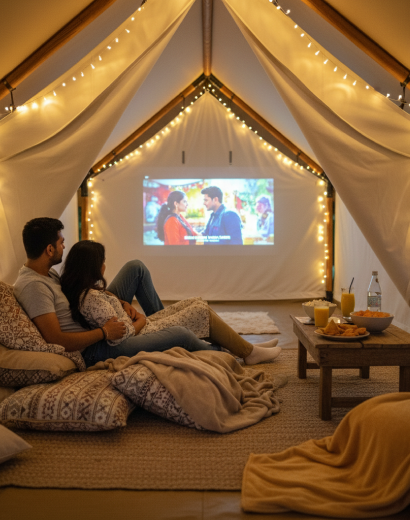 luxury studio safari tent | swiss hut shape glamping tent