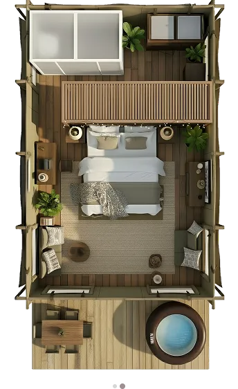 luxury studio safari tent | swiss hut shape glamping tent