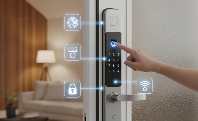 Smart lock and motion alert tent icon