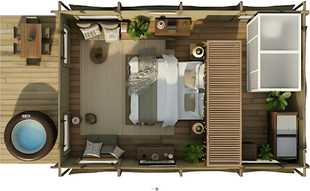 luxury studio safari tent | swiss hut shape glamping tent