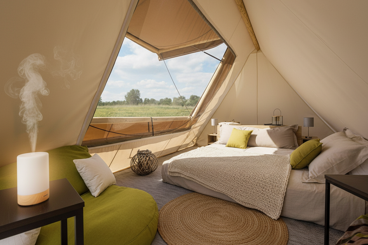 girigiri a shape canvas luxury glamping tent