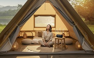 girigiri a shape canvas luxury glamping tent