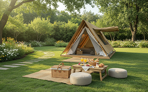 girigiri a shape canvas luxury glamping tent