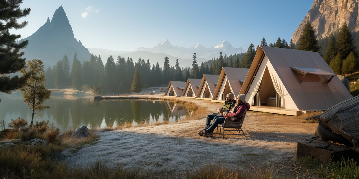 girigiri a shape canvas luxury glamping tent