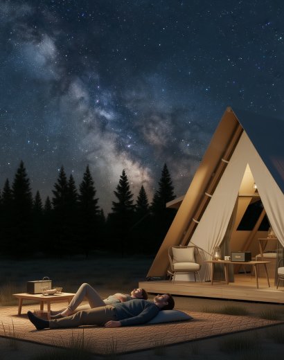 girigiri a shape canvas luxury glamping tent