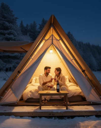 girigiri a shape canvas luxury glamping tent