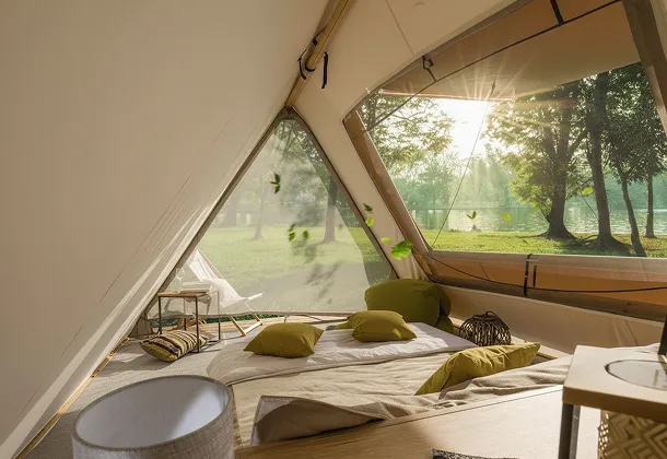 girigiri a shape canvas luxury glamping tent