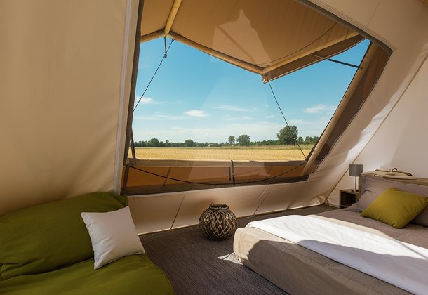 girigiri a shape canvas luxury glamping tent
