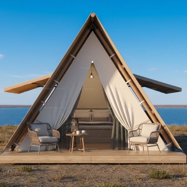 girigiri a shape canvas luxury glamping tent