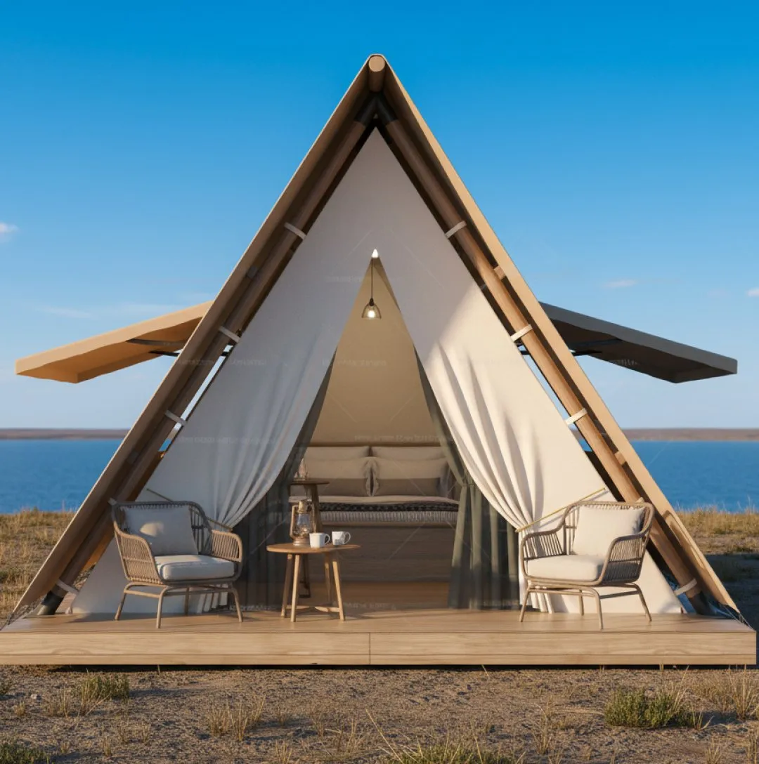 girigiri a shape canvas luxury glamping tent