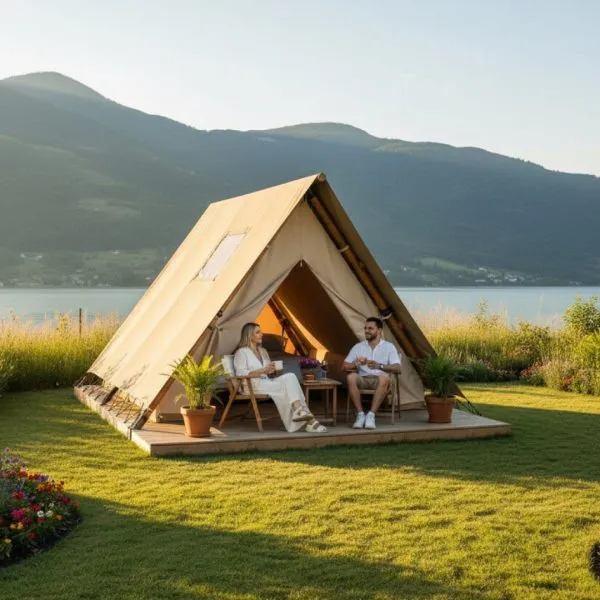 girigiri a shape canvas luxury glamping tent