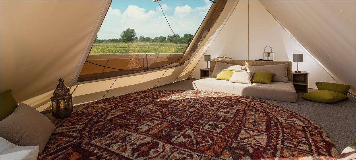 girigiri a shape canvas luxury glamping tent