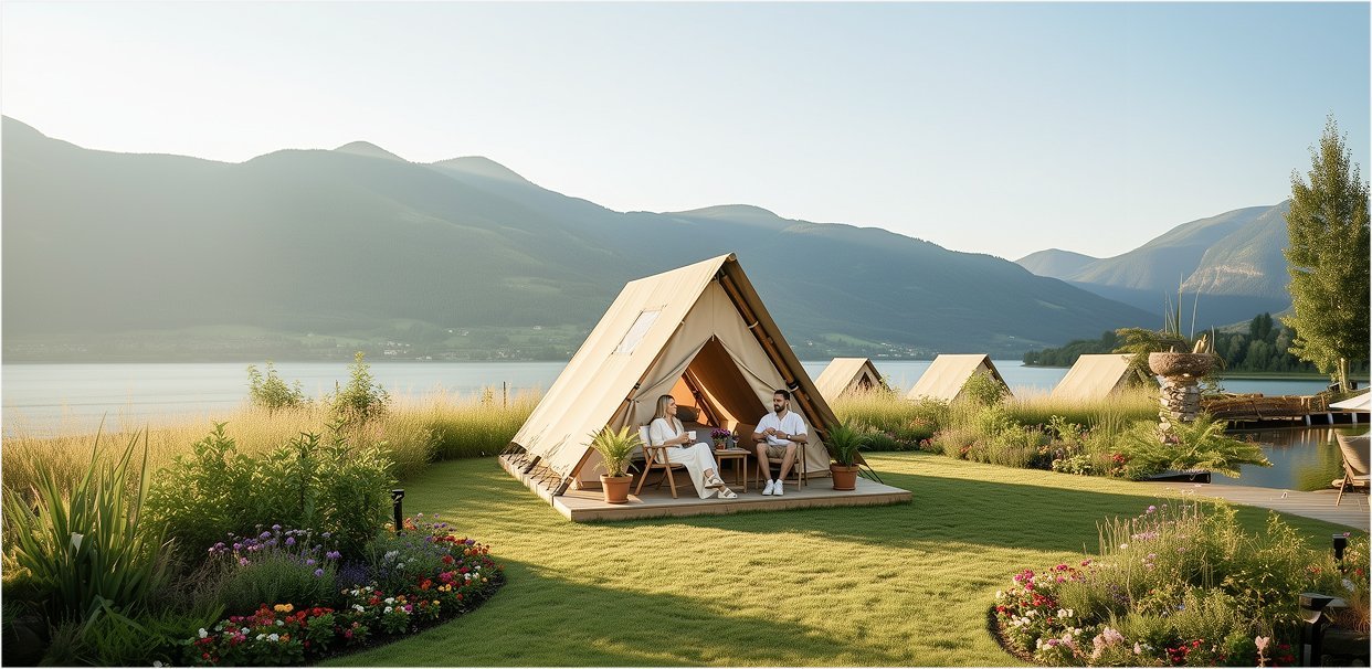 girigiri a shape canvas luxury glamping tent