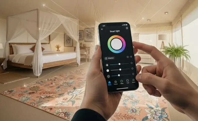 Presidential suite tent real-time lighting control feature